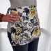 Modern Half Apron Gray and Yellow Flowers Print Crafter Vendor Teacher Gardener Server Barista Cook Home