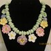 RESERVED for Earla - Fabulous Flying Colors Pansy Flower Hand Painted Ceramic Necklace