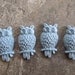 4 Vintage Style Light Blue Green Resin Owl Cabochons 25.5x14x5mm