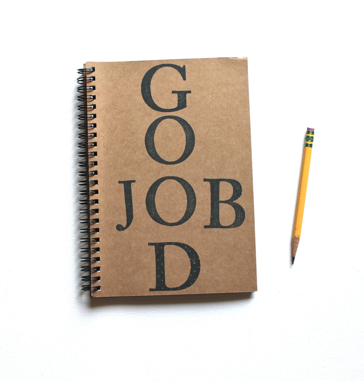 GOOD JOB Graduate Grad Graduation Day  Hand Stamped Spiral Notebook Journal