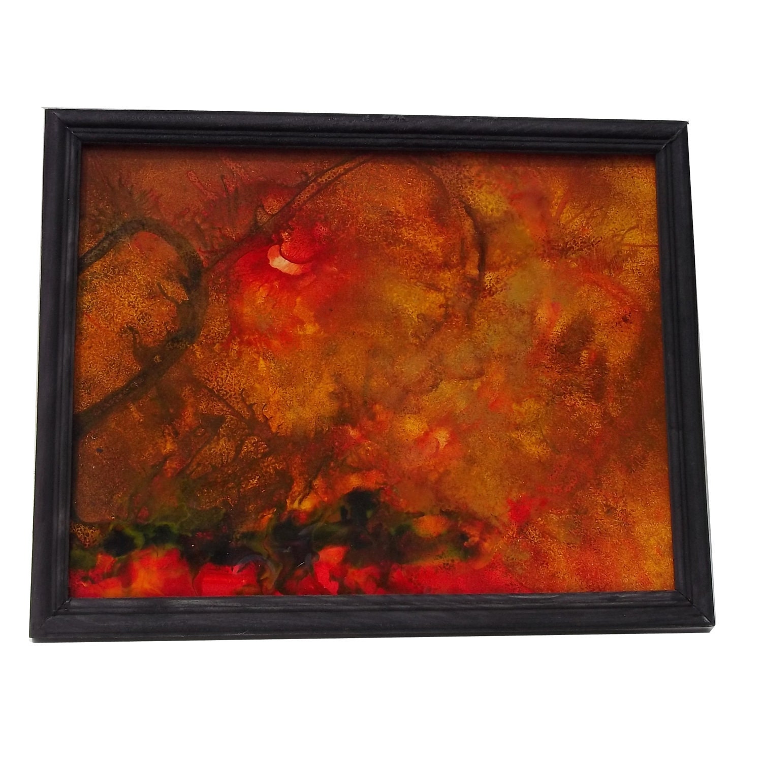 ORIGINAL Brown Orange Burgundy Abstract Modern Art
