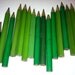 Vintage wood mini pencils green, retro cute small vintage wooden pencil, grass green