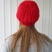 Hat, Hand Knit Cloche Style Hat, Knitted Hat in Crimson Red