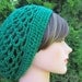 Crochet Snood in Green, Handmade Beanie, Hair Accessories