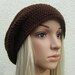 Slouchy Beret Hat, Crochet Brown Hat, Unisex Hat