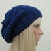 Hand Knit Hat, Slouchy Hat  Midnight Blue, Navy  Unisex Hat