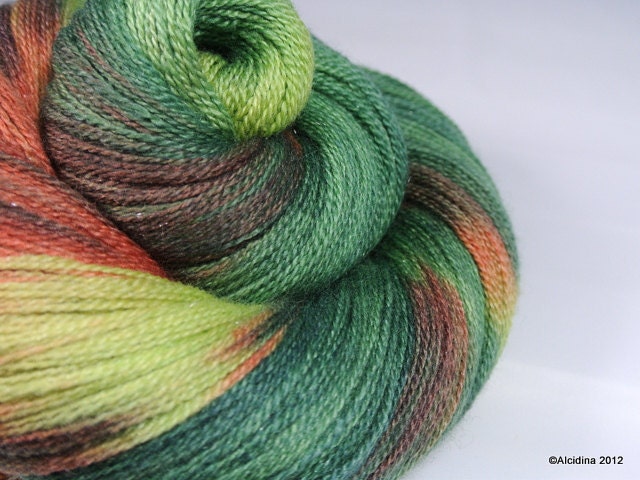 Handpainted lace yarn - Starfield Lace "Galactic Bubbles" - merino wool / silk / stellina lace weight