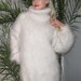 Amazing white hand knitted mohair sweater