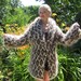 Very Thick Hand Knitted Mohair Sweater Coat Leopard Fuzzy Cardigan by SUPERTANYA