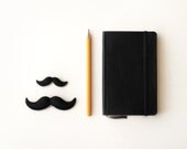 Set of 2 mustache brooches / Black mustache pin / Gift for him under 15, 20, 25 USD / Father's Day gift
