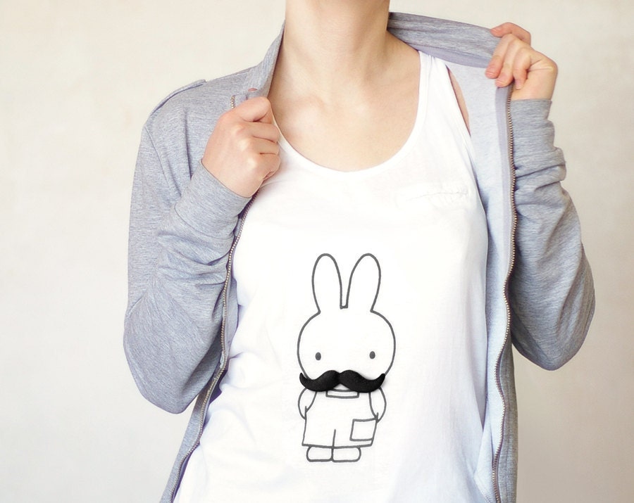 Mustache plush brooch / Black mustache pin / Gift for him under 10, 15, 20 USD / Father's Day gift