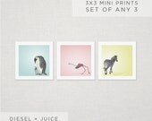 Mix and Match - Any 3 Mini Prints - 3 x 3 Archival Matte Prints - Your Choice