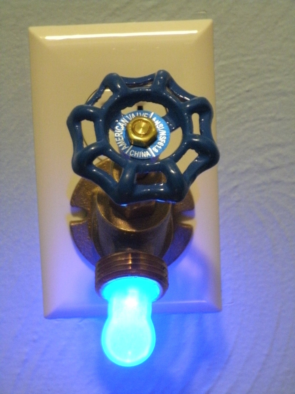 Blue LED Faucet Valve night light