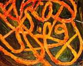 Original oil painting on acrylic background with Arabic writing " Arabic calligraphy  Don't hurt "