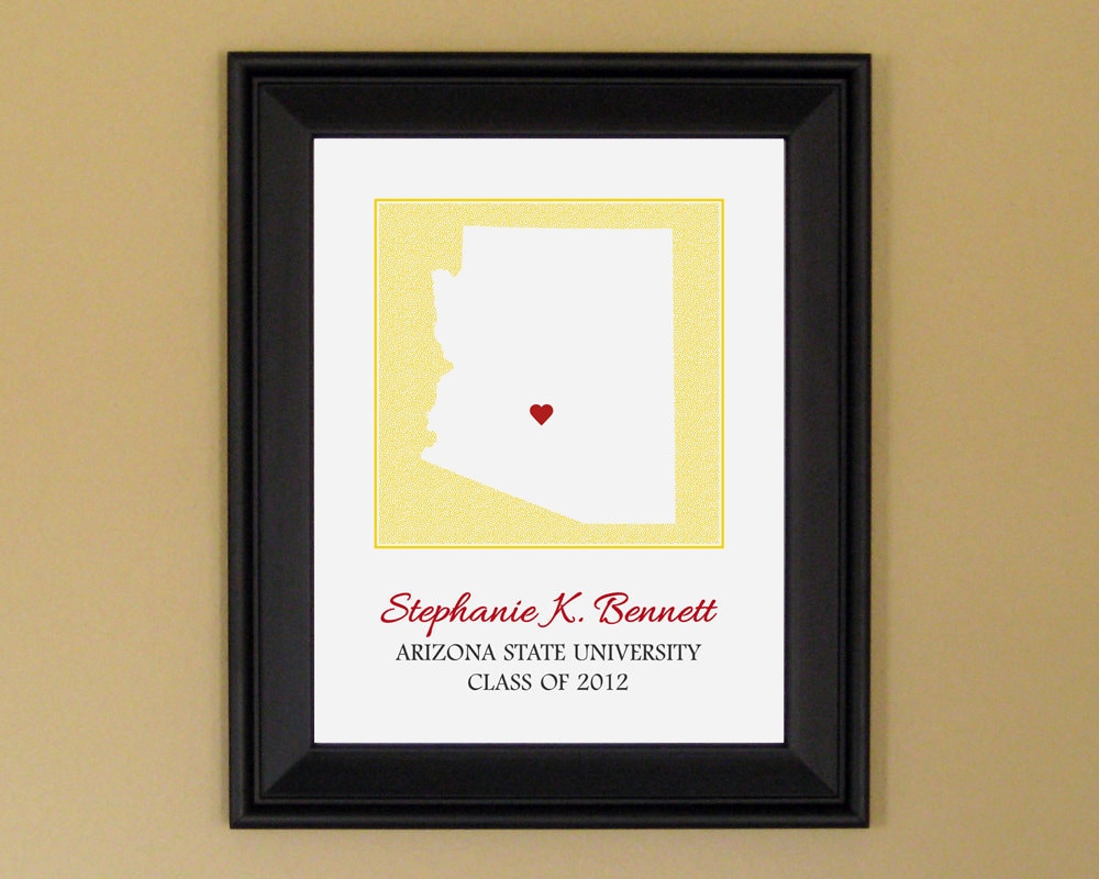 Personalized Graduation Gift - Present for Graduate - Custom Arizona State ... Personalized Graduation Gift - Present for Graduate - Custom Arizona State ...