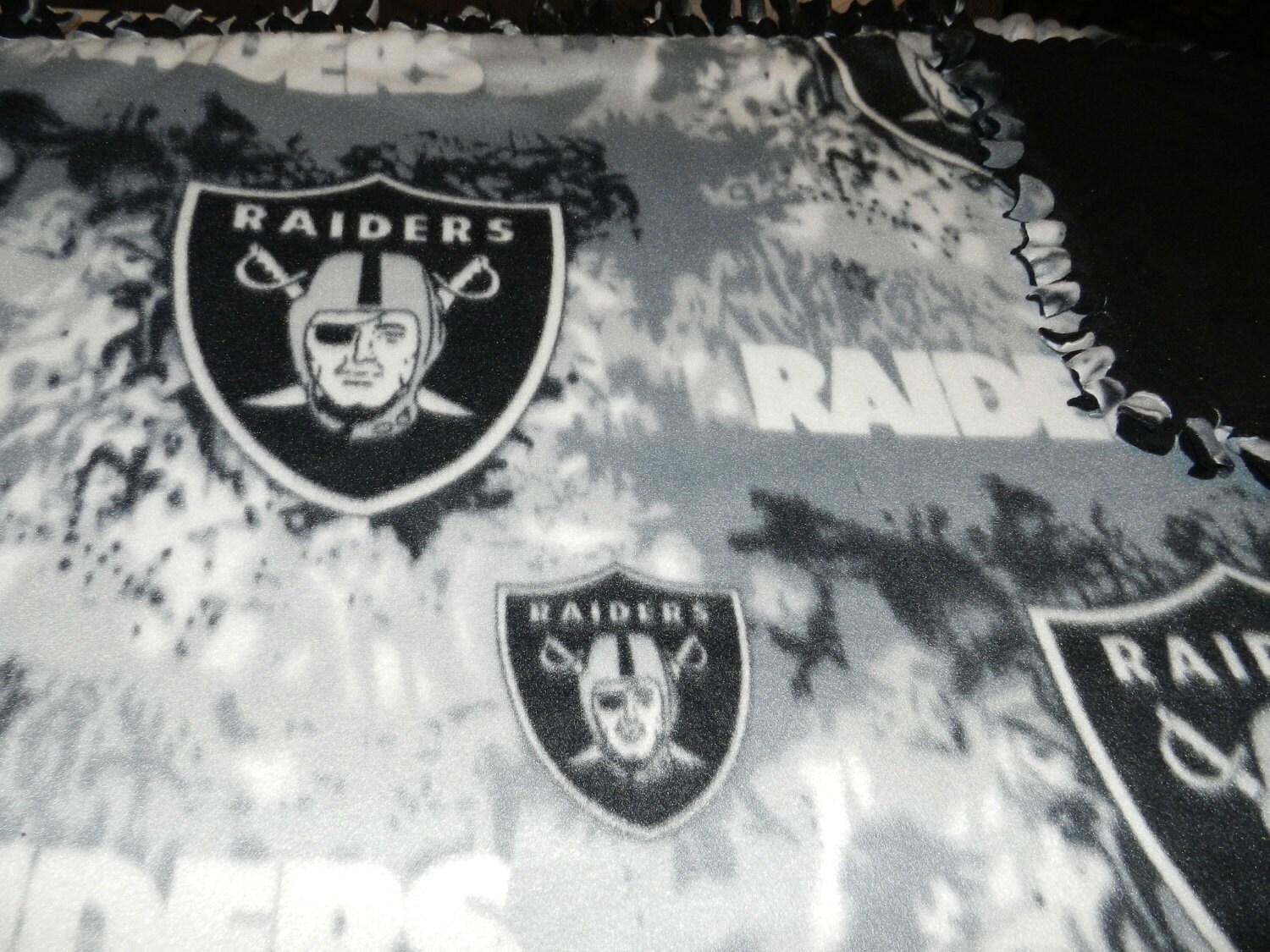 NFL Oakland Raiders Blanket Fleece Tie Blanket by gmalib327