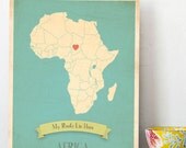 Choose Your Continent Personalized Vintage Map Wall Art 11x14