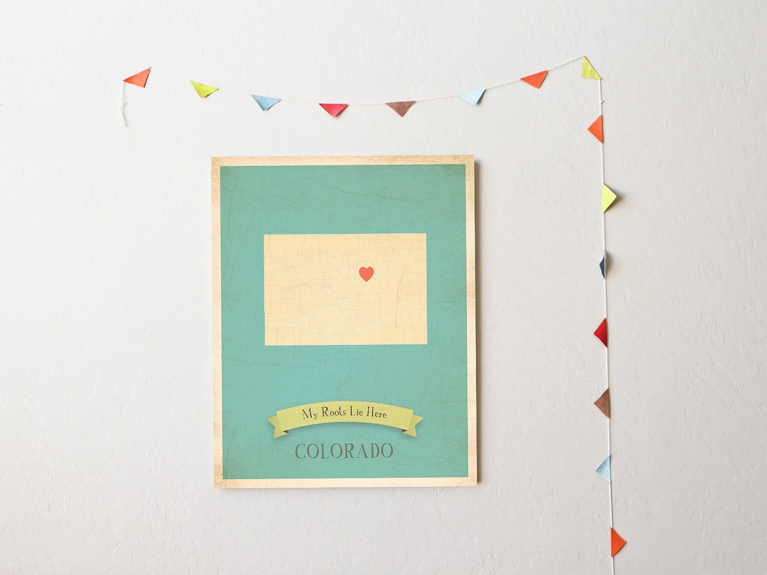Colorado Roots Map 11x14 Customized Print