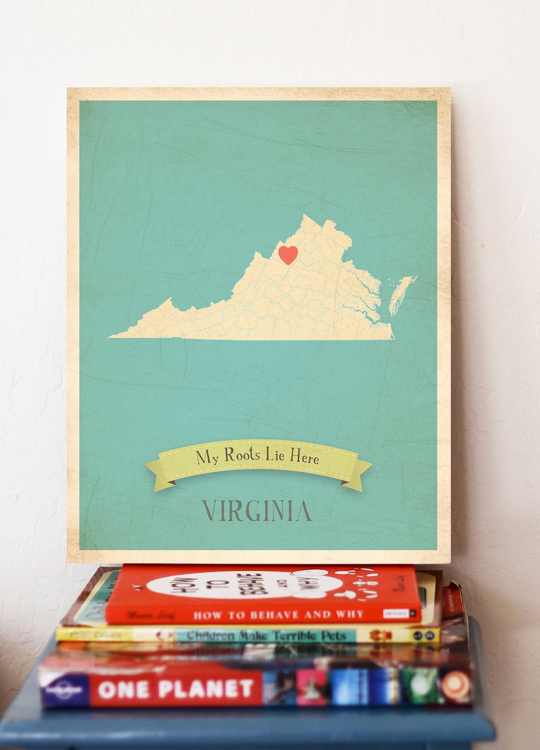 Virginia Roots Map 11x14 Customized Print