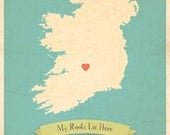 Personalized Vintage Map Wall Art 11x14 - Choose Your Country