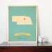 Nebraska Roots Map 11x14 Customized Print