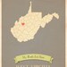 25% OFF SALE West Virginia Roots Map 11x14 Customized Print