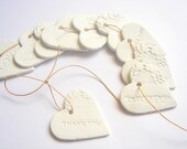 10 Ceramic Gift Tag Thank you Tags,Wedding  Favor Tags, Decoration Love tags,Wedding Ceramic Tag