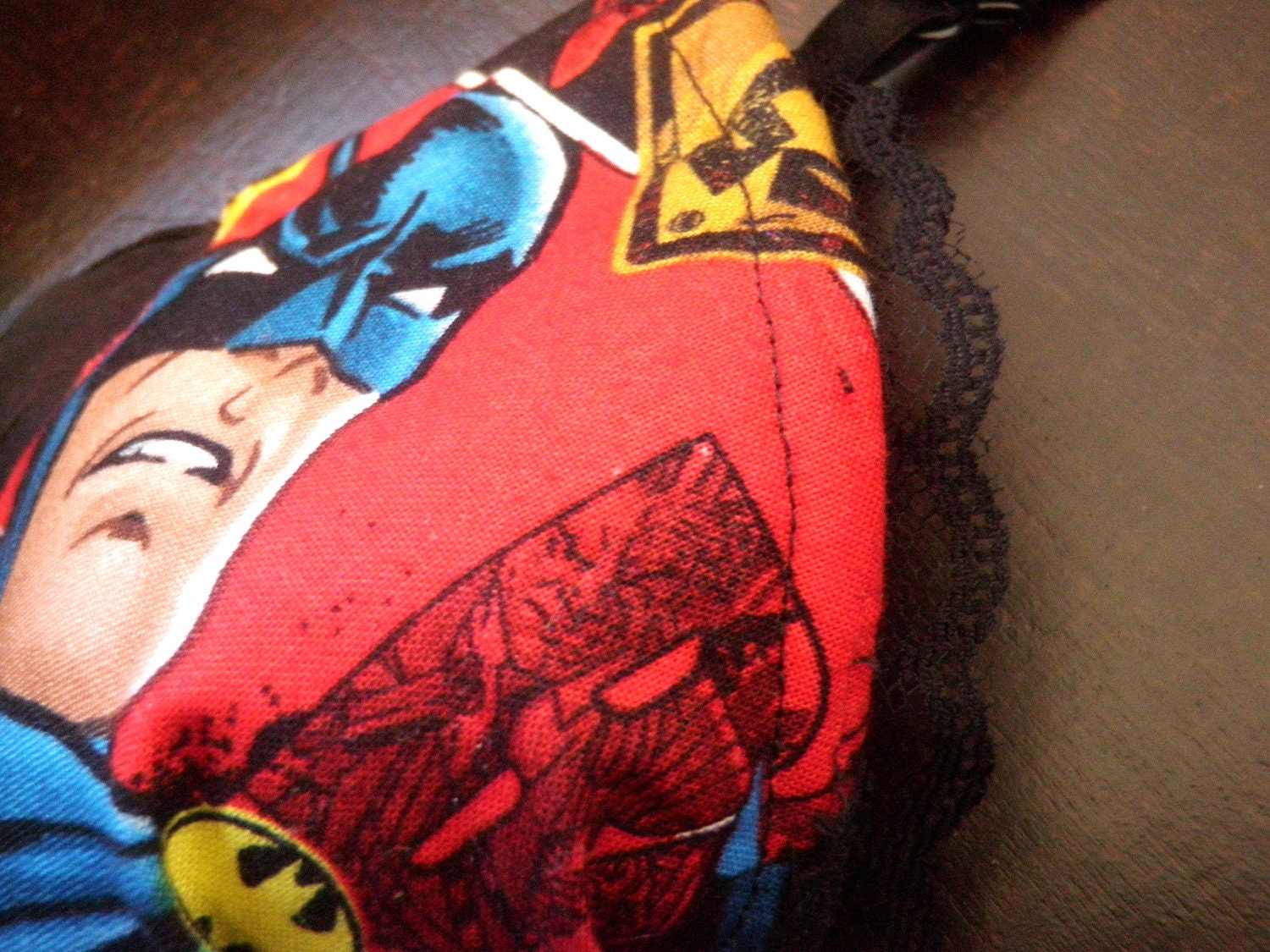 BATMAN DAY or (K)NIGHT Push-Up Bra Set: Black and White 2 Bra Set with Batman Comics Fabric
