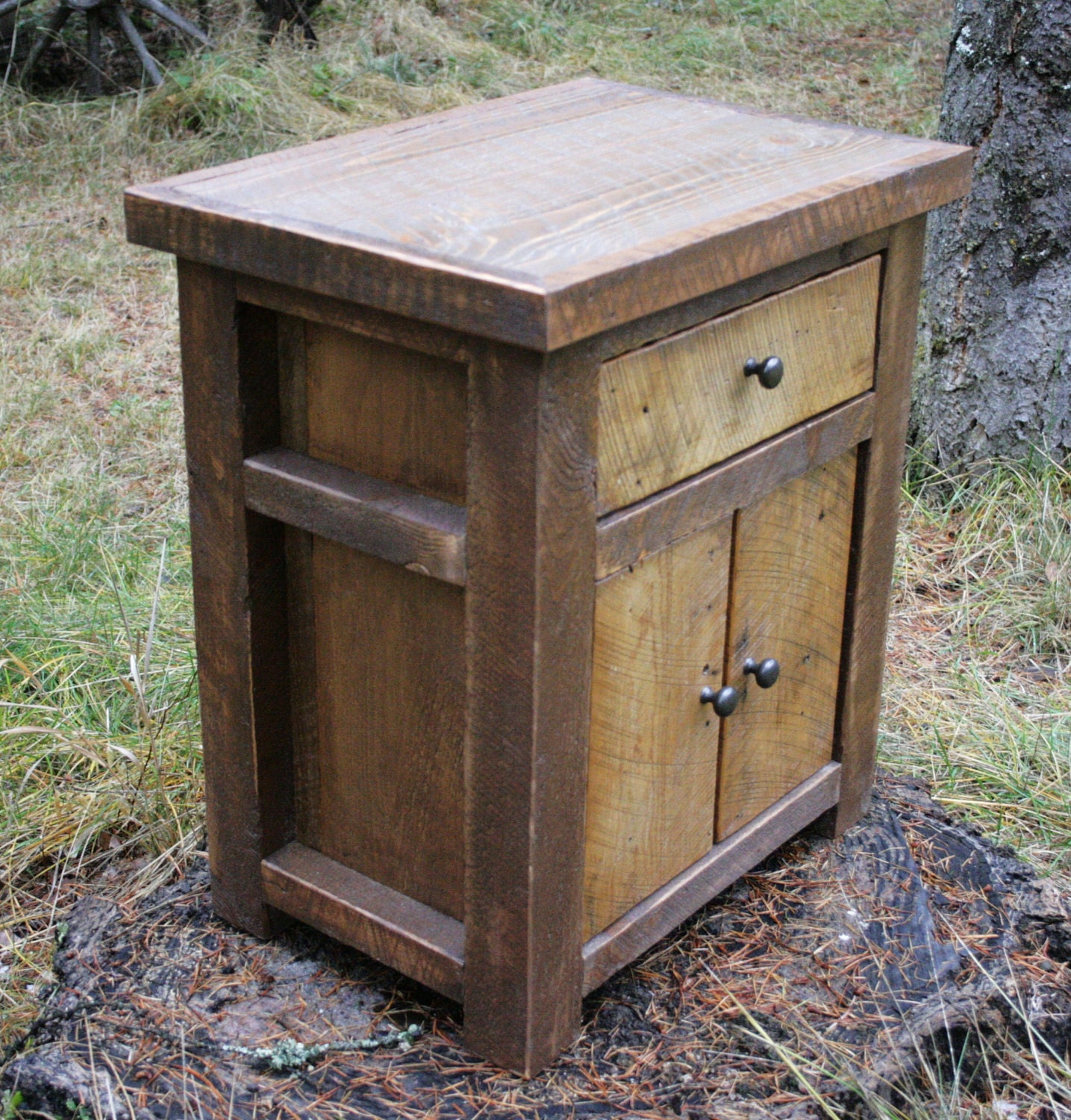 Rustic Reclaimed Nightstand Endtable