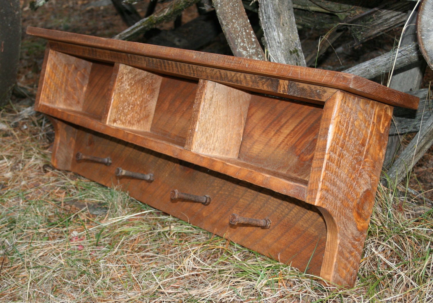 Rustic Reclaimed Shelf Cubby