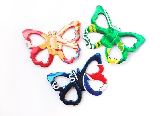 RECYCLED BUTTERFLY MAGNETS from Soda Pop Can