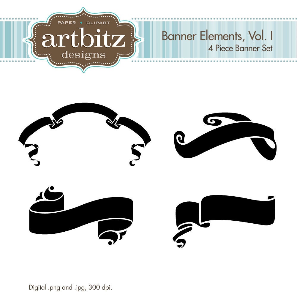 Banner Elements Vol I No 17003 Scrapbooking Clip Art By Artbitz