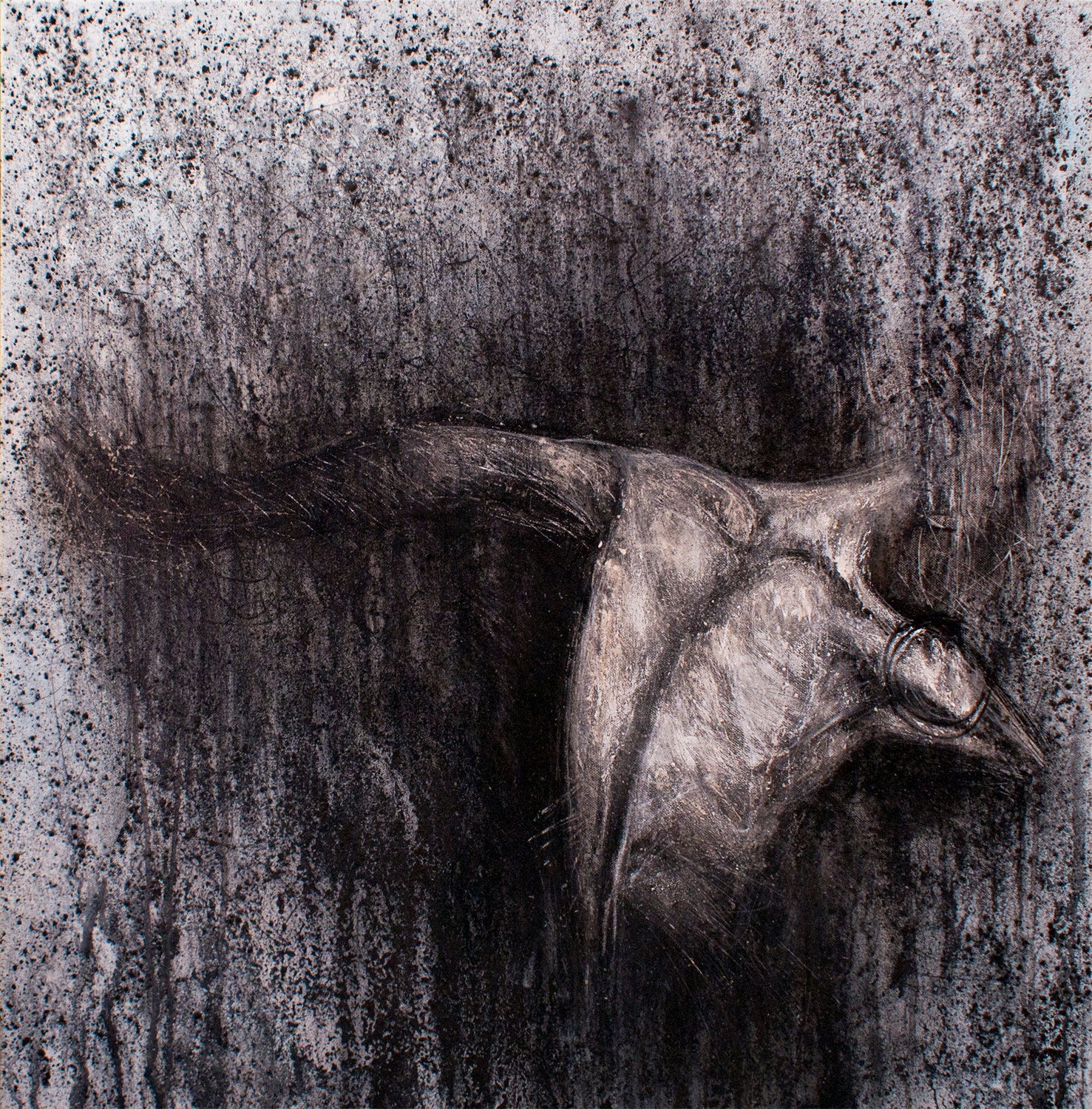 Fine Art, ORIGINAL, Surreal, Apocalypse, Hole for a Heart, Oil & Charcoal Painting, 30"x30" On Canvas