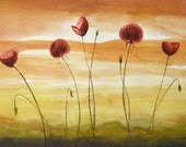 Fascinating  Poppies - Watercolor Painting - Colorful Floral Painting Original Fine Art on Watercolor Paper- 6 x 9 inch