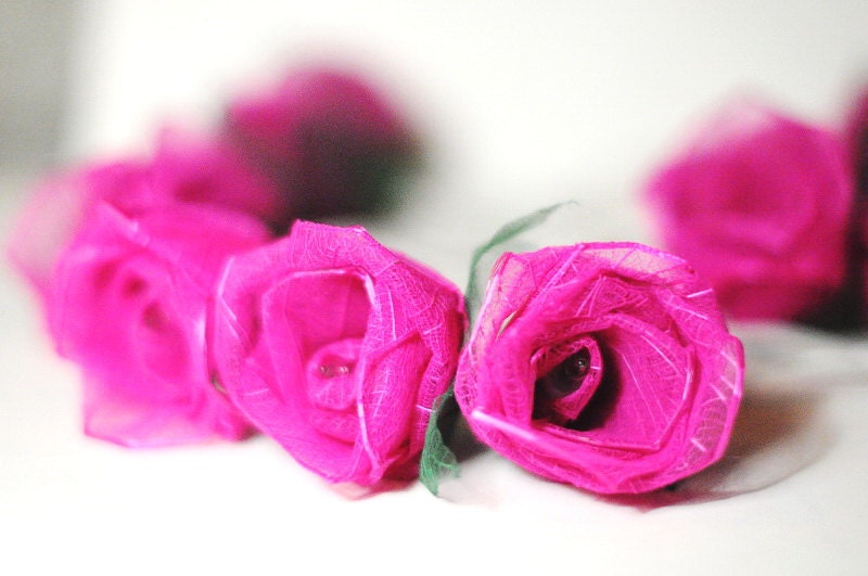 20 Pink Romantic valentine Rose flower leaf string light patio decoration wedding bedroom decor