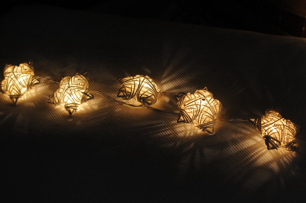 20 x white star rattan shape string light strand patio party decoration decor night light handmade