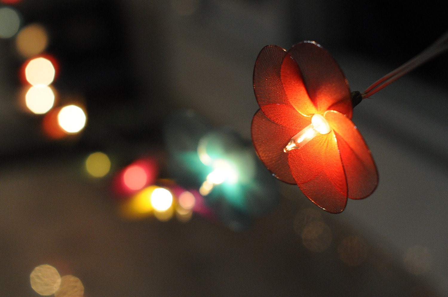 20 flower handmade in mix color shade color string light patio decoration wedding bedroom living room party lantern