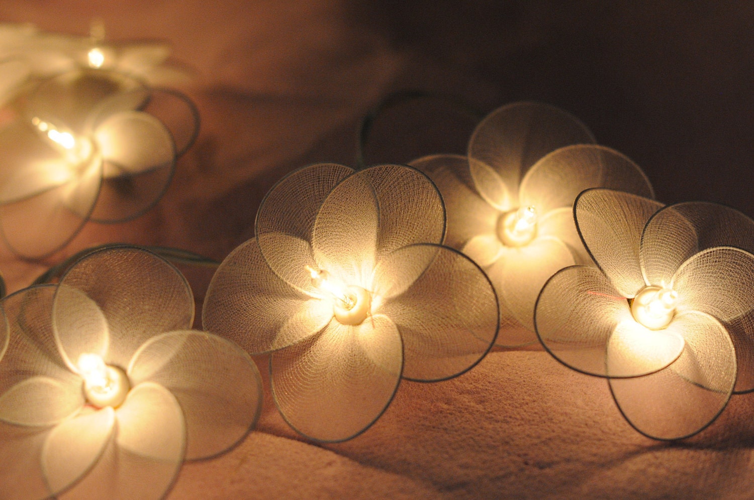 20 x white flower indoor bedroom living room romantic decorate handmade light display