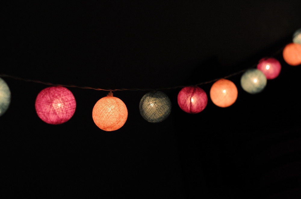 20 x pastel classic baby cute color handmade cotton ball wedding light bedroom light lamp lantern decoration deco patio party