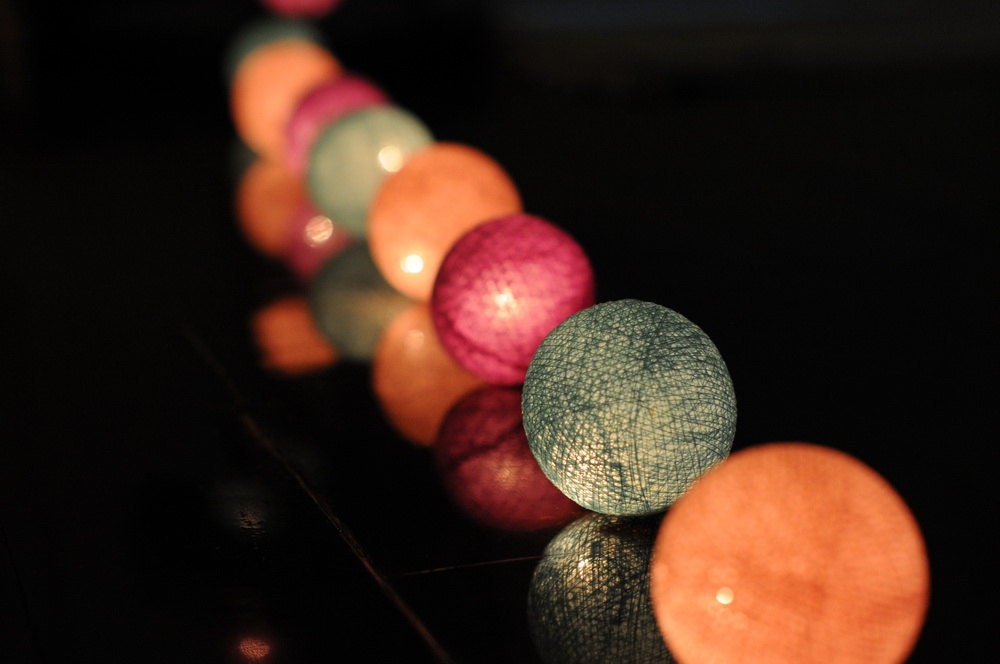 20 x pastel classic baby cute color handmade cotton ball wedding light bedroom light lamp lantern decoration deco patio party