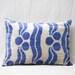 15 x 21 Decorative Pillow Accent Pillow Throw Pillow Ikat Pillow Cover Silk Pillow Blue Velvet Ikat Cushion - 01188-93