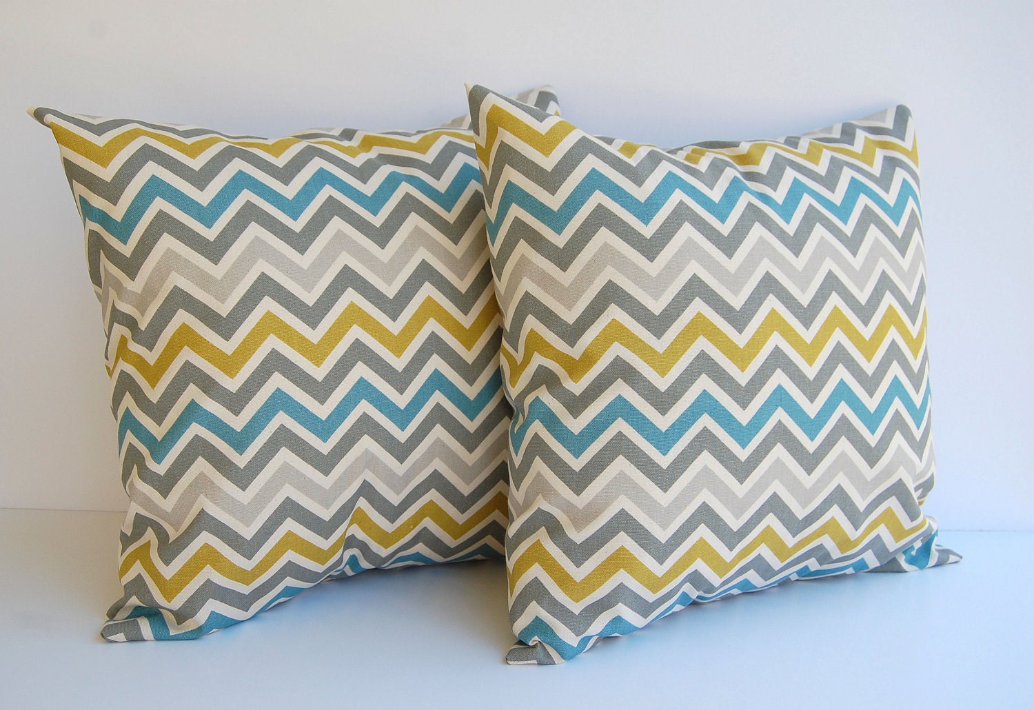 Throw pillows zig zag chevron stripe set of two 20" x 20"