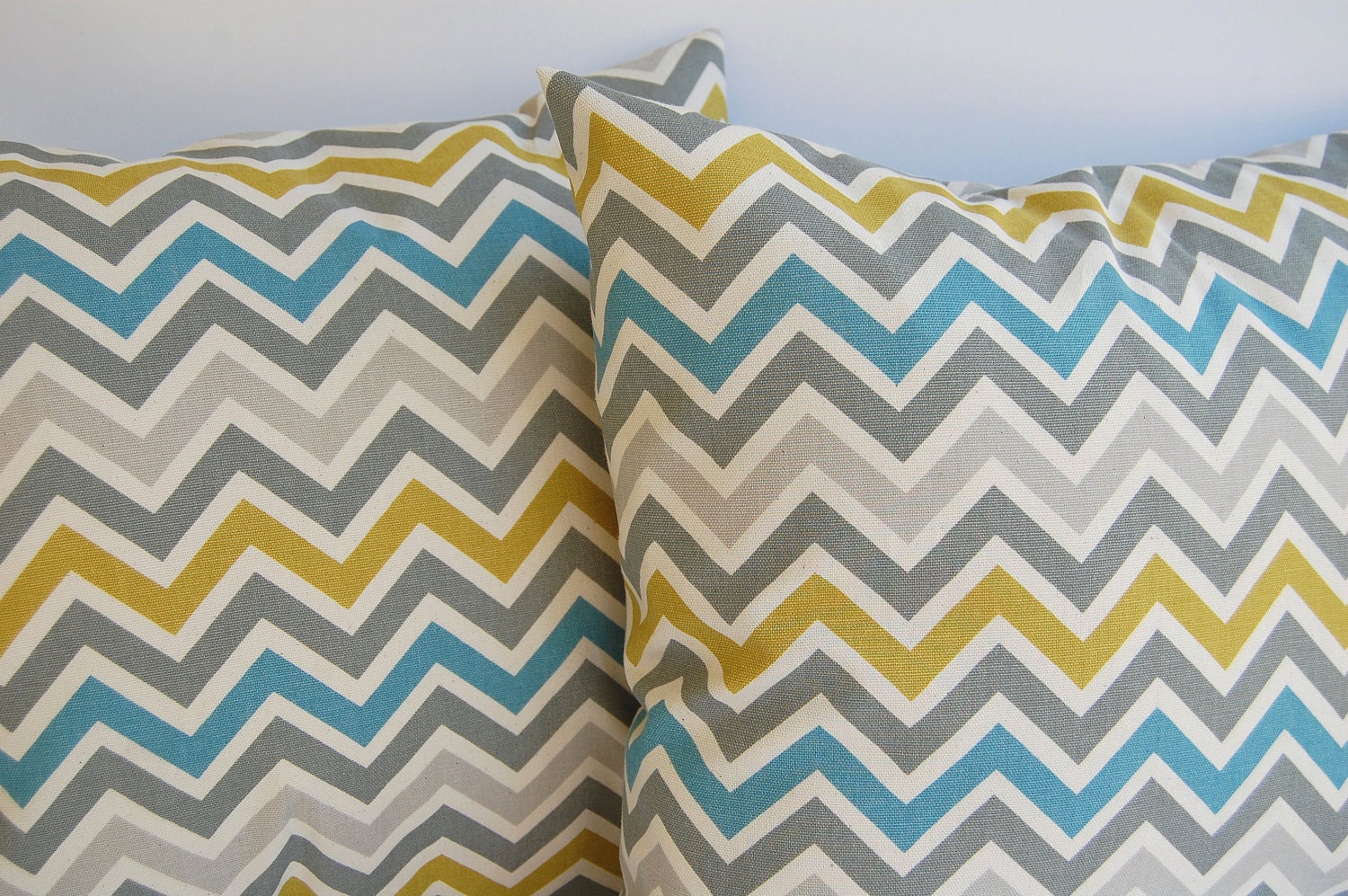 Throw pillows zig zag chevron stripe set of two 20" x 20"