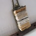Book Jewelry - Book Necklace - Pendant - First Anniversary Gift