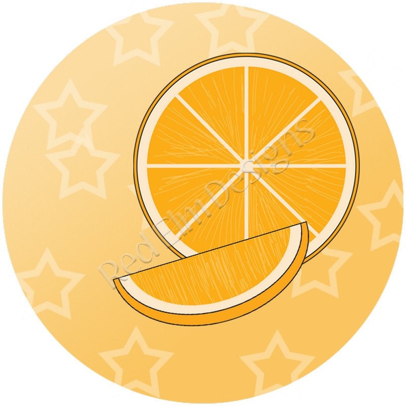 Orange Fruit Stickers - Sheet of 20 - 2" round