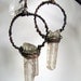 Rustic, oxidized crystal twisted hoop earrings