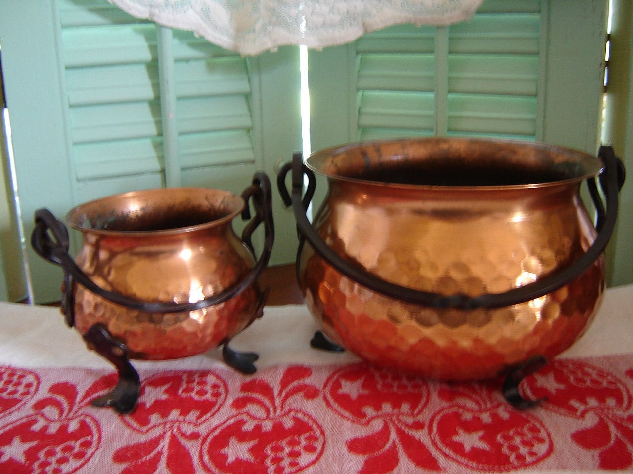 hammered copper pots