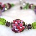 50% OFF Handmade PURPLE FLOWER lampwork glass bead bracelet with Silver plated toggle clasp