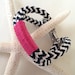 Navy & White Nautical Rope Bracelet with Pink Wrap and a Stainless Steel Clasp