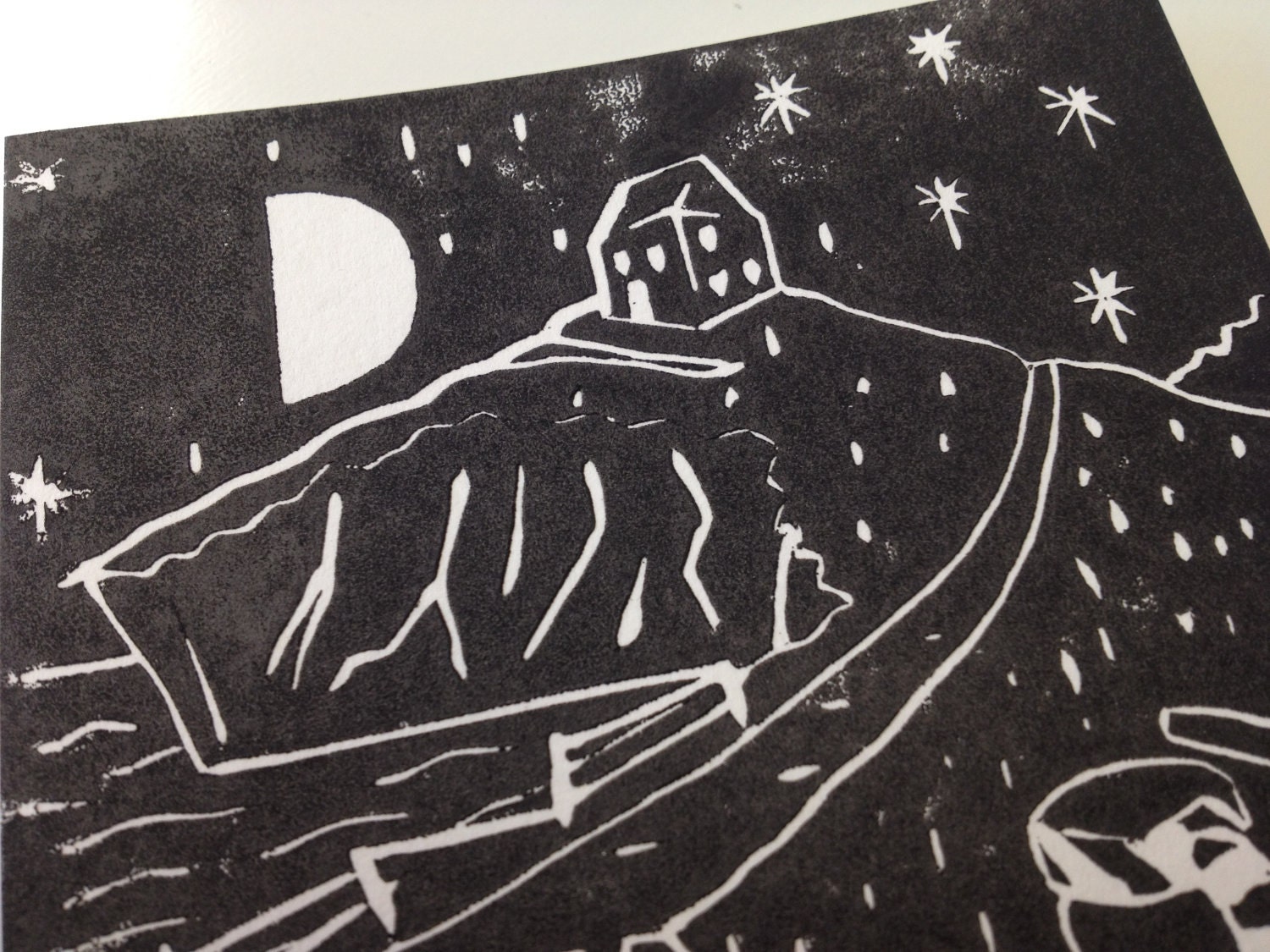 A Rumblin' Tumblin' New Years 2012, Linocut Print
